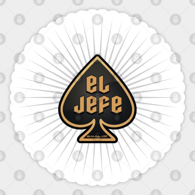 El Jefe Spade Sticker by MikeCottoArt